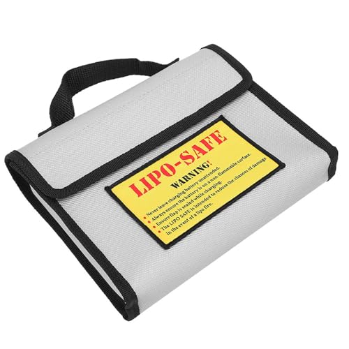 Sorandy Battery Fireproof Bag for Charging and St Orage | Double Layer Fireproof, Silicone Fiberglass, Flame Retard Bag for Drone Hobbyists, 8.9x7.1x1.8 Inches