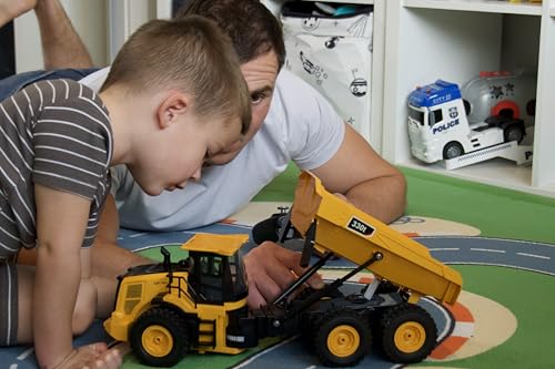 Mighty 9-Channel RC Dump Truck Toy | 1:18 Scale All-Terrain 6-Wheel Construction Vehicle with Lights & Sounds, 6 Wheels & 100-Min Battery, Remote Control Truck for Kids & Adults, Great STEM Gift 2026 - style: Mighty Dump Truck[2026 Version]