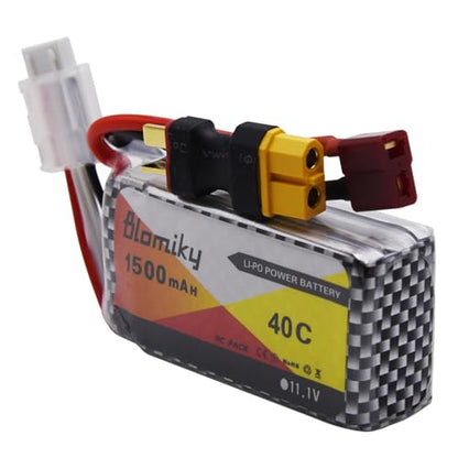 Blomiky 2 Pack 11.1V 1500mAh 35C Lipo Battery with T Plug for RC Airplane, RC Helicopter, RC Car Truck, RC Boat and Quadcopter Drone 11.1V 1500mAh T 2
