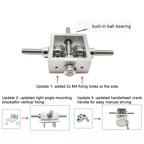 1:1 Right Angle Bevel Gearbox 1 Module 20 Teeth 90° Angle Drive Steering Gear Device Simple Mechanical DIY Module with 8mm Shaft - size: 8 mm shaft, style: 2 output shaft
