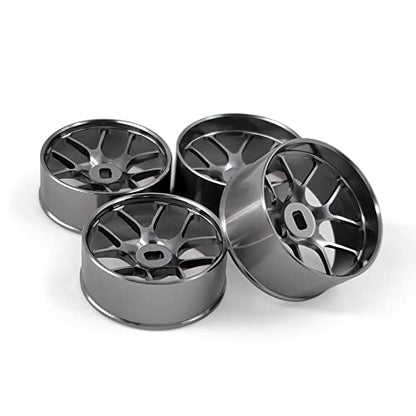 4Pcs Metal 1/24 1/28 RC Car Drift Wheels, [2N+2W] 22mm 1/28 RC Car Drift Hubs for Mini-Z BBS Mini-Q HGD1 Mini-D DRZ Wltoys K969 K989 Rc Car Upgrade Parts (2.5 Degree, Titanium) - color: Titanium, size: 2.5 Degree
