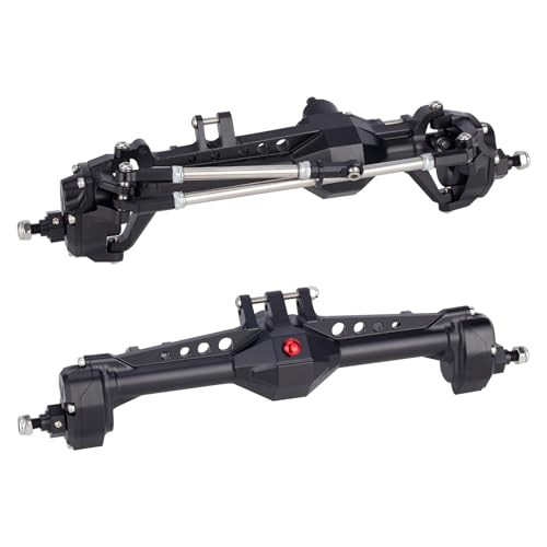 Vanquish F10 Portal Axles, 1/10 RC Aluminum CNC Complete F10 Front & Rear Axles with CNC Machined High Strength Steel Gears for 1/10 RC Crawler Vanquish VS4-10 Axial SCX10 II Upgrades (Black) - color: Black