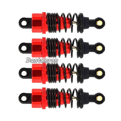 4Pack RC Car 102004 Adjustable Shock Absorber Damper Upgrade Parts Replacement Accessory 68mm For 1/10 RC On Road Drift Rally Car HSP 94102 94122 HPI Losi Axial Tamiya Redcat (Red) - color: Red