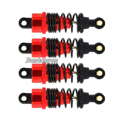 4Pack RC Car 102004 Adjustable Shock Absorber Damper Upgrade Parts Replacement Accessory 68mm For 1/10 RC On Road Drift Rally Car HSP 94102 94122 HPI Losi Axial Tamiya Redcat (Red) - color: Red