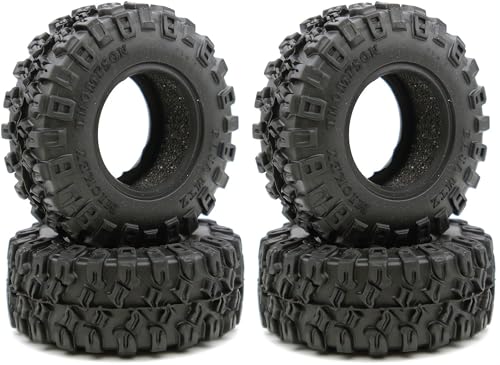 1.0 Inch Sticky Soft Tires 52 * 19mm for TRX-4M SCX24 1/18 1/24 Wheels Upgrades, High Viscosity RC Crawler Rubber Tyre (TW1002)
