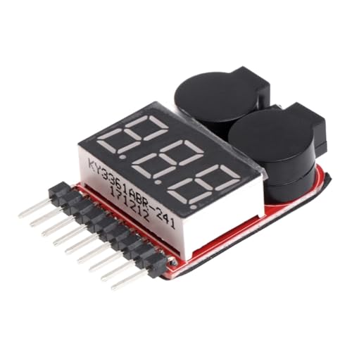 2 in 1 Li-ion Lipo Battery Low Alarm 1S-8S Buzzer Checker