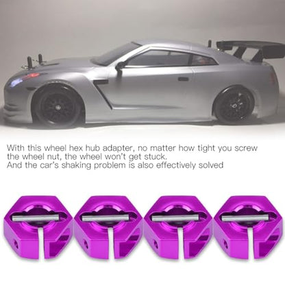 4 Pcs Universal Wheel Hex Hub Adapters,12mm Wheel Hex Mount with Pins and Screws,Wheel Hex Drive Adapters Hub RC Model Vehicle Accessory for RC Spare Part RC Car Upgrade Parts (7.0MM Purple) - size: 7.0MM purple
