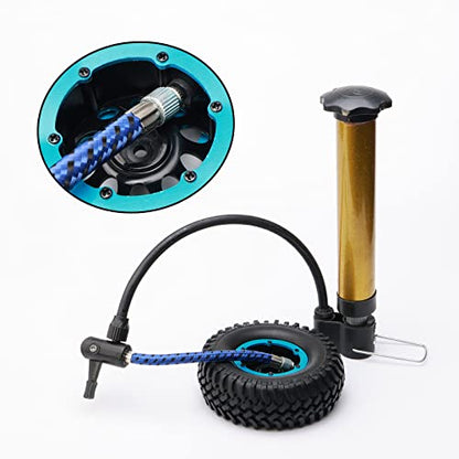 4-Pack 1/10 RC Crawler Tires and Wheels, 1.9 inch Plastic Beadlock Wheel Rim 12mm Hex Hub Off Road Crawling Rubber Tire OD 100mm, Blue