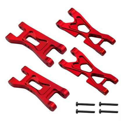 RC Models Components For WLtoys 244016 For Losi Micro B T 1/24 RC Car Upgrades Parts Accessories Front Rear Suspension Arms Set Meta Aluminum 2PCS(Red) - color: Red