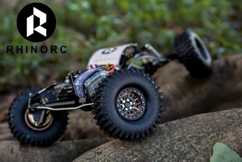 RhinoRC MOZA 1.9 Inch Negative Offset Aluminum Wheel Rim 4PCS Beadlock RC Tires for 1/10 RC Crawler Axial SCX10 RR10 Wraith TRX4 TRX-6 (WH1907) - color: Wh1907