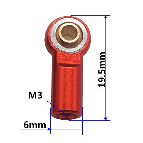 10Pack Vgoohobby Aluminum M3 RC Link Tie Rod End Ball Joint Head Holder Linkage CW Compatible with HSP Traxxas HPI Axial Redcat Racing 1/10 RC Car Truck Buggy Crawler
