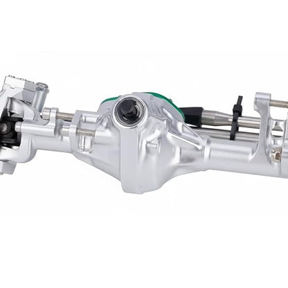 HD44 Axles, 1/10 RC Offset Straight Axles, CNC Aluminum Integrated Front & Rear Axles with High-Strength Steel Gears, for 1/10 RC Crawlers Vanquish VS4-10 & Axial SCX10 II Upgrades (Silvery) - color: Silvery