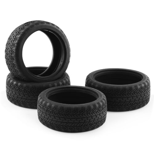 4 PCS Soft Rubber Tires with Foam Insert for 1/10 1/12 Traxxas HSP HPI Tamiya TT02 Touring Drift Rally Car 65mm RC On-Road Tires - style: 4PC