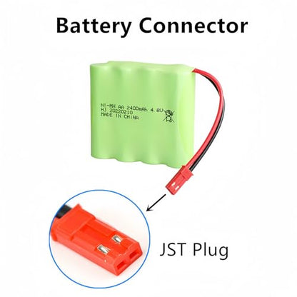 4.8v Battery Pack 2400mAh nimh Batteries Rechargeable RC Battery with Charge Cable for Trucks Remote Control Car