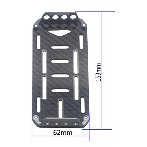 ShareGoo RC Car Battery Plate,Carbon Fiber Mounting Board with Strap Tie Compatible with Traxxas HSP Redcat RC4WD Axial SCX10 D90 HPI Tamiya CC01 1/10 RC Car Crawler