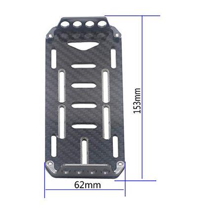 ShareGoo RC Car Battery Plate,Carbon Fiber Mounting Board with Strap Tie Compatible with Traxxas HSP Redcat RC4WD Axial SCX10 D90 HPI Tamiya CC01 1/10 RC Car Crawler