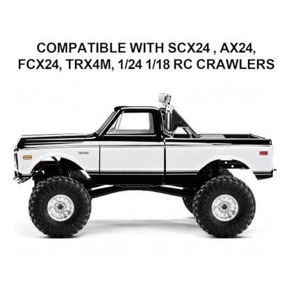 1.0" Beadlock Aluminum Wheels and 63mm Soft Rubber Tires | for SCX24, TRX4M, Ascent 18, FCX24, 1/18 1/24 RC Crawler, 7mm Hex, 0mm Offset, with Foam Inserts, (Silver) - color: Silver
