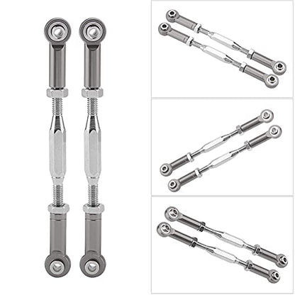 Aluminium Alloy Steering Linkage Rods High Performance CNC Machined Precision Steering Rod Arms for Slash 1/10 Scale RC Truck Upgrade Parts (SLA013T Grey) - size: SLA013T Grey