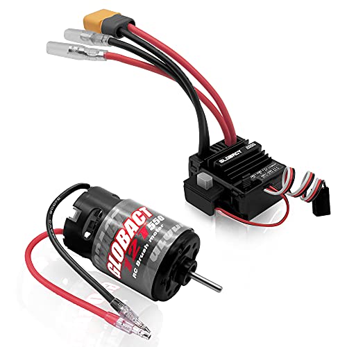 GLOBACT 550 12T Brushed Motor & 80A ESC Combo for 1/10 RC Truck Car-XT60 | BEC 5A 7.4V/6.4V - size: XT60 Plug