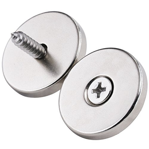 LOVIMAG Strong Magnets 1.26inch x 0.2inch Rare Earth Neodymium Heavy Duty | 8 Pack Epoxy Coated Disc Countersunk Magnet Cabinets Door Catch for Fridge, Kitchen Room Refrigerator Drawer Locker, Silver - color: Silver