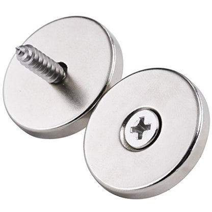 LOVIMAG Strong Magnets 1.26inch x 0.2inch Rare Earth Neodymium Heavy Duty | 8 Pack Epoxy Coated Disc Countersunk Magnet Cabinets Door Catch for Fridge, Kitchen Room Refrigerator Drawer Locker, Silver - color: Silver