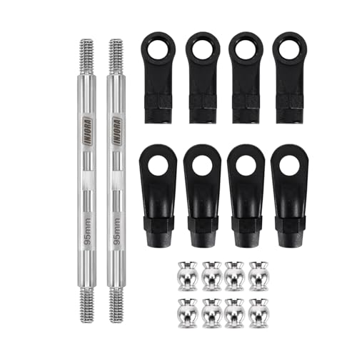 INJORA Stainless Steel Builders Links with Rod Ends for TRX4 SCX10 1/10 RC Crawler Car Upgrade(95mm) - size: 95mm