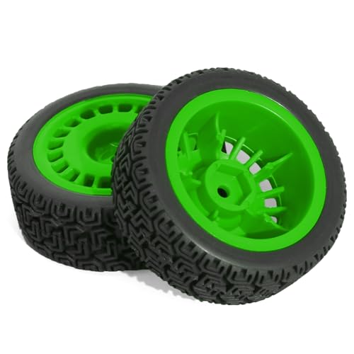 1/10 RC On-Road tires 68mm 4 PCS Rally Tires General Purpose Grip Soft Material Tread For 1:10 Tamiya xv02 Maze Tires Lc Off-Road 94123 Kyosho FW06%t048 (Green, 3) - color: Green