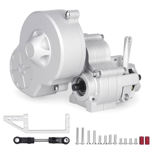 Complete Transmission Cutoff Gearbox with Dig Gear for SCX10 AX10 Wraith | CNC machined Aluminum alloy housing.Direct fit for 1/10 RC Axial SCX10.Upgrade stock gearbox for smoother crawl. - color: Silver