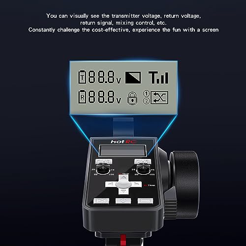 HOTRC CT-6A RC Transmitter and Receiver 6 Channel 2.4ghz Hand Controlled RC Car Boat Tanks Remote Controller (CT-6A)