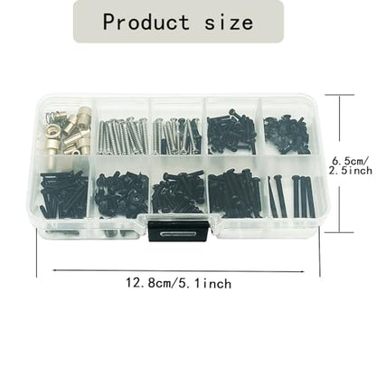 210PCS Screw Box Kit,MN82 Screw Set Spare Metal Screws Repair Tools for 1/12 MN82 LC79 Rc Car Screw Box Kit Replacement Upgrade