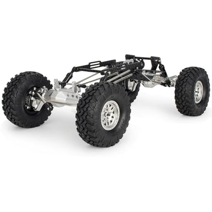 1/10 RC Portal Axles Set with BTA SOA Servo Mount CNC Aluminum One Piece Construction Offset Front Rear Completes Axle Set for Axial Capra 1.9 UTB LCG Cheater Rig 4WS DIY Upgrades (Silver) - color: Silver