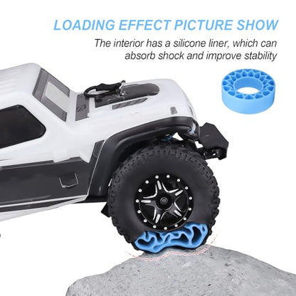 HobbyPark 1.0 Tires Silicone Inserts Foam fit 56-58mm*24mm for 1/18 1/24 Scale RC Crawler Truck, Super Soft, 4pcs (Light Blue) - color: Light Blue (Small)