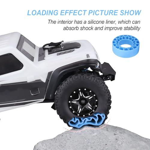 HobbyPark 1.0 Tires Silicone Inserts Foam fit 56-58mm*24mm for 1/18 1/24 Scale RC Crawler Truck, Super Soft, 4pcs (Light Blue) - color: Light Blue (Small)