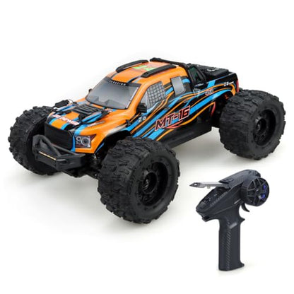 ZD Racing MT-16 1/16 Remote Control Truck Compatible with 3S Batteries, 2.4G Brushless 80KM/H RC Climbing Car Off Road RC Truck Buggy Mini Electric Rock Crawler Gift -RTR - style: ZD Racing MT-16 1/16, Orange