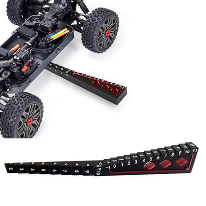 Aluminum RC Ride Height Gauge RC Measuring Tool for 1/8 1/10 Cars - color: Black Red