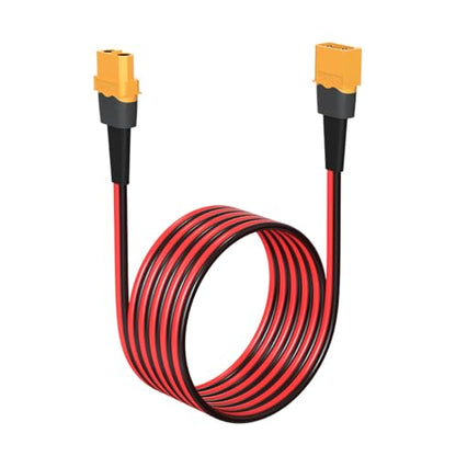 ELFCULB 12AWG 35FT XT60 Extension Cable 2 6 10 20 35 50 75 100FT XT60 Female to Male Connector for RC Battery Portable Power Station Solar Panel(35FT) | XT60 connector cable with stranded tinned copper wire for battery charging, power distribution, and eq