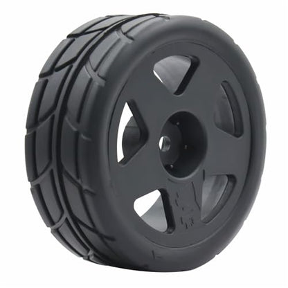 66mm 4PCS 1/10 RC On-Road tires and Hard Plastic wheels set Hex 12mm For WRC Drift Car Conversion 1/10 RC On-Road Car Traxxas Tamiya FW06 TT02 HPI HSP 94122 Kyosho%T065 (black) - color: black