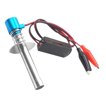 1/10 RC Electronic Glow Plug Starter Igniter 6V-24V 1/8 Nitro Engine Start Ignitor Tool Upgraded for 1:8 1:10 Scale Crawler Buggy Truck Car Boat Plane Helicopter HSP Traxxas Kyosho (Blue) - color: Blue