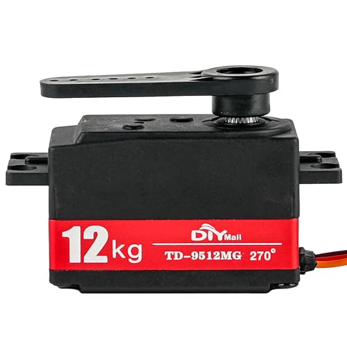 12kg Low Profile Servo 270 Degree 1000-200ues TD-9512 RC Digital Short Body Servo Waterproof Full Metal Gear High Speed for 1/8 1/10 RC Drift Car Helicopter Tail Robot - size: Semi-metal 270°-remote