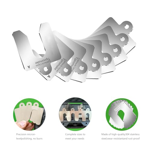 130-Piece Size B 3 x 3 in 304 Stainless Steel Slotted Shim Kit, 13 Gauges | Metal Shims for Leveling, Alignment and Gap Filling, with Laser-Engraved Thickness Marks and Storage Box - size: Size B 3" x 3"