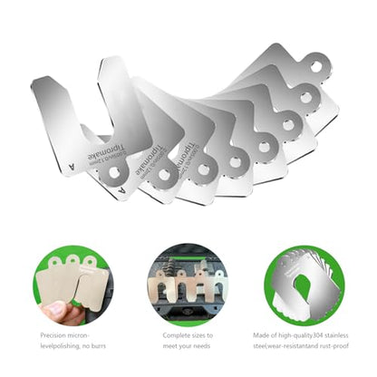 130-Piece Size B 3 x 3 in 304 Stainless Steel Slotted Shim Kit, 13 Gauges | Metal Shims for Leveling, Alignment and Gap Filling, with Laser-Engraved Thickness Marks and Storage Box - size: Size B 3" x 3"