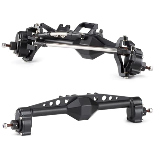 T3V1 Carbon Fiber LCG Chassis Kit RC Performance Carbon LCG Chassis Kit and Link Kit Capra Portal Axle ESC Battery Servo Plate (Black Axle Set) - color: Black Axle Set