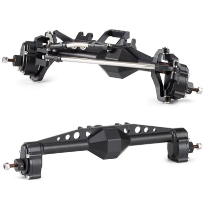 T3V1 Carbon Fiber LCG Chassis Kit RC Performance Carbon LCG Chassis Kit and Link Kit Capra Portal Axle ESC Battery Servo Plate (Black Axle Set) - color: Black Axle Set