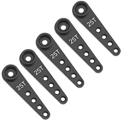 5Pcs ShareGoo 25T Servo Horn 37mm Metal 25 Teeth Extension Steering Arm Server Compatible with Futaba Savox Power HD HSP MG995 MG996 Servos for RC Car Truck (Black) - color: Black