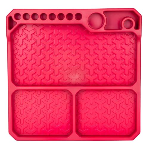 1/10 1/18 1/24 Rc Car Organizer Tray Silicone Tool Holder Storage Box 155x155mm Models Upgrade Replacement Modify Parts RC Car Repair Kit - color: Red