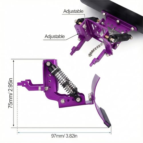 RC Snow Plow for TRX4M & SCX24, Adjustable Aluminum 1/18 1/24 RC Crawler Plow, Servo Operated Snow & Sand Shovel Upgrade, CNC Metal RC Plow Truck Accessory (Purple) - color: Purple