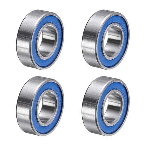 uxcell 4 Pcs 688-2RS Deep Groove Micro Bearing, 8x16x5mm Double Rubber Sealed Chrome Steel Small Bearings (ABEC5, Z4 Low Noise) - size: 688-2RS