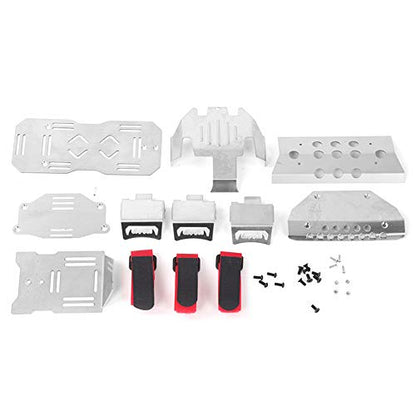 Stainless Steel RC Chassis Protector Plate Heavy Duty Underbody Guard Skid Plate for TRX6 G63 6X6 1 10 Scale Model Car Accessories Silver 8 Piece Set