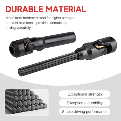 2pcs Hobbyfire 1/10 RC Crawler Drive Shafts Steel Universal Joint Driveshaft Heavy Duty for Axial SCX10 II III TRX4 Redcat Gen8 Gen7 Element Upgrades Parts(94-130mm) - style: 94-130mm
