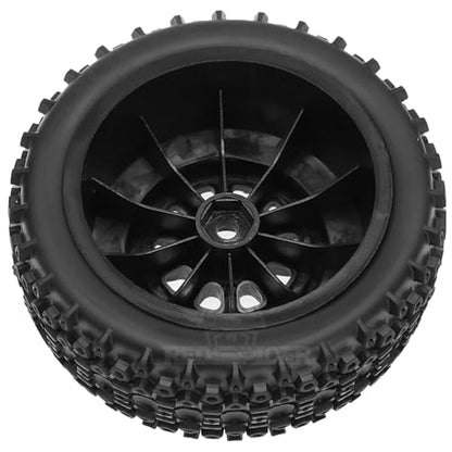 4PCS RC 1/10 Short Course Truck Wheels and Tires with 12mm Hex 1:10 Off Road Tyres for 1/10 RC Off-Road Car Traxxas TRX4 Slash Arrma Losi Tenacity Vkar 10sc Hpi RC Buggy Car (Type B)